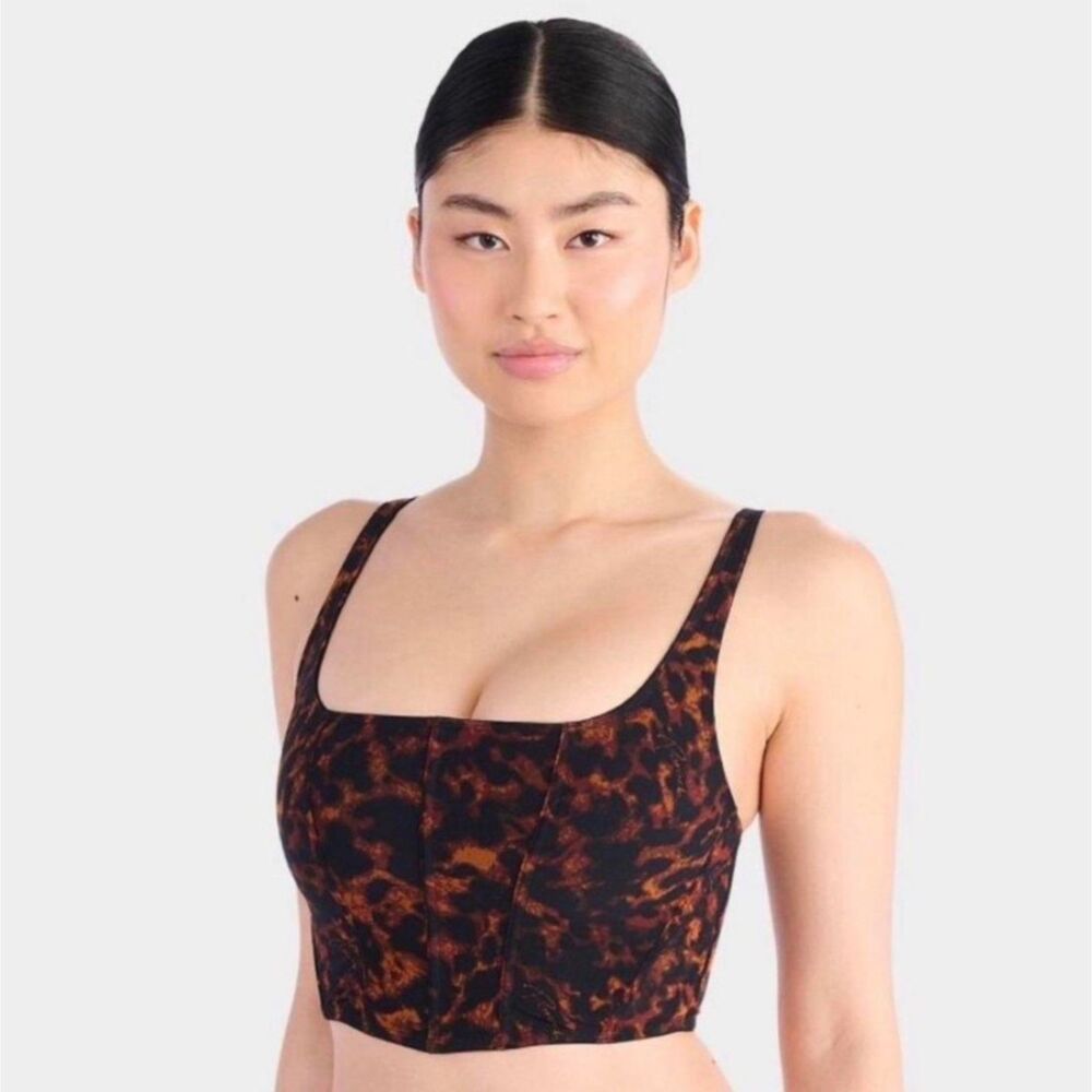 Parade Leopard Animal Print Mesh Corset Bra Top Sz. M